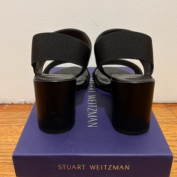 Black Stuart Weitzman Block Heel Sandal - Picture 5 of 8